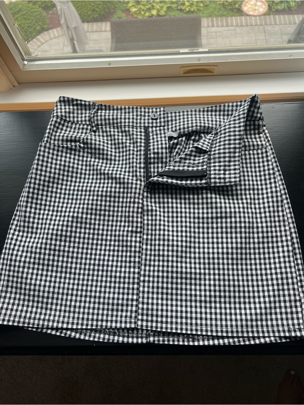 Charlotte Russe Black and White Gingham Mini Skirt